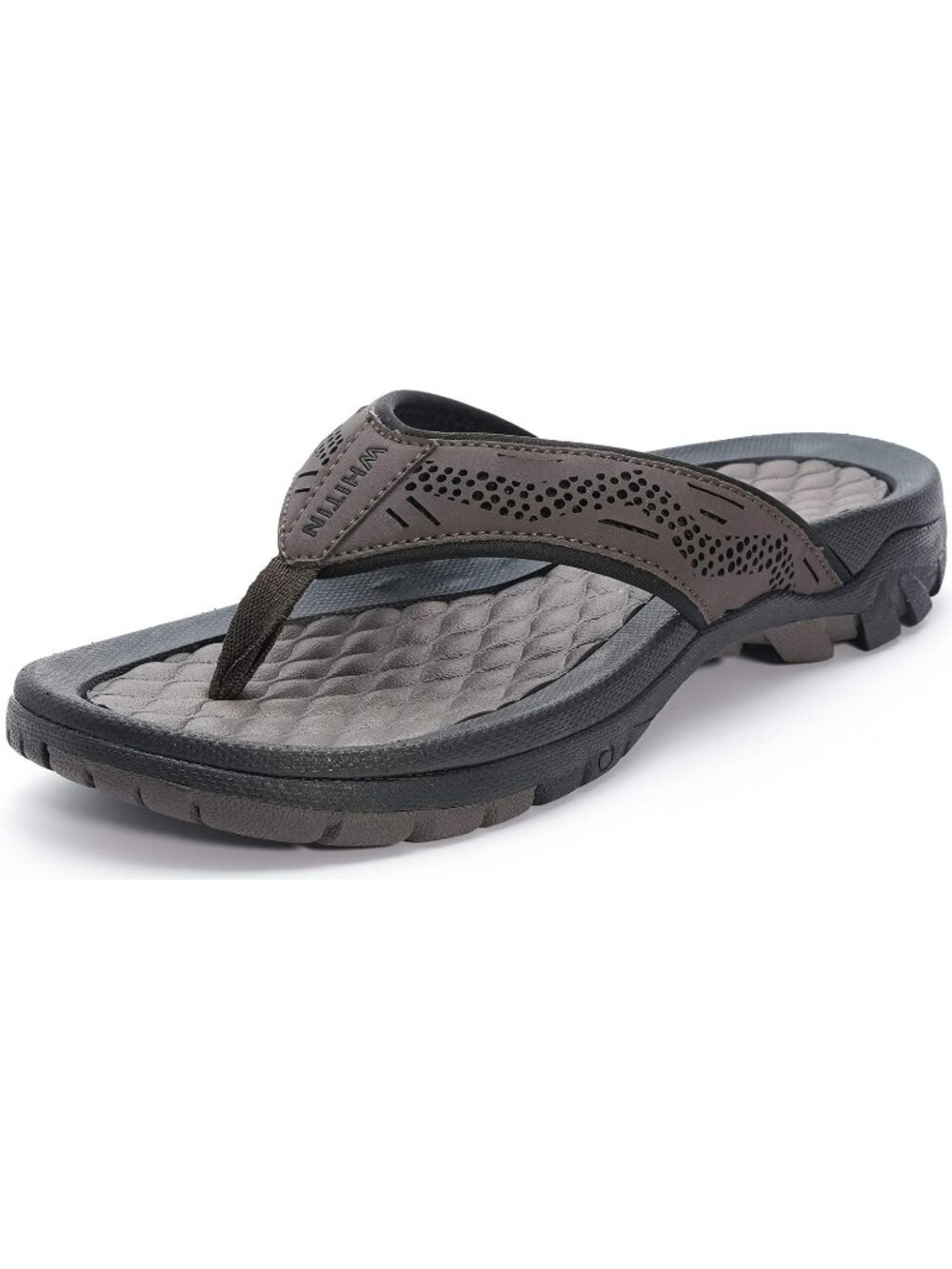 Men's Brown Flip Flops | Outdoor Thong Sandals Arch Support Slip Resistant